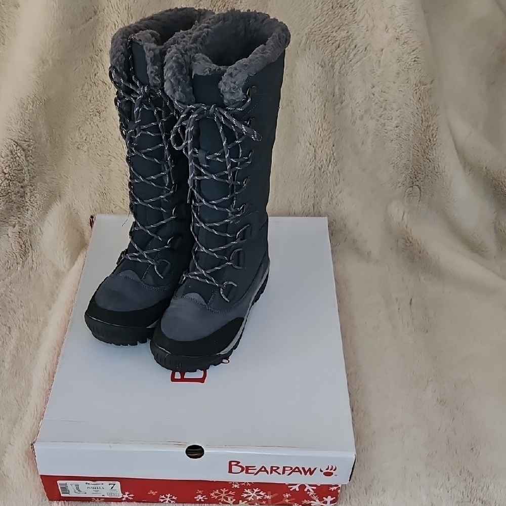 BearPaw Isabella Women's Tall Charcoal Winter Boots